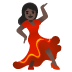 💃🏿 woman dancing: dark skin tone display on Google